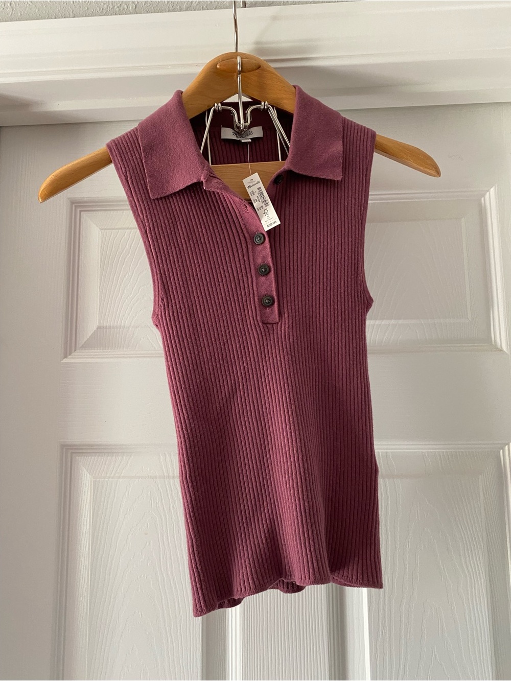 NWT | Madewell | Owen Polo Sweater Tank | Purple | Size S - Picture 2 of 7